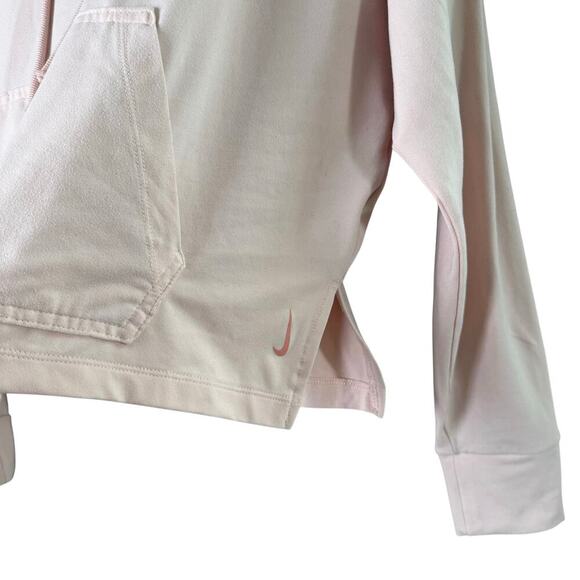 Nike Dri-Fit Blush Pink Cropped Hoodie Sweater Relaxed Fit Soft Stretchy, Medium - Picture 5 of 10